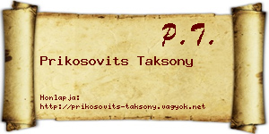 Prikosovits Taksony névjegykártya